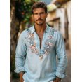 thumbnail image 1 of Camisa de hombre con patrón de letra, solapa, blanca, roja, azul, marrón, verde, impresa en 3D, para exteriores, calle, manga larga, estampada, diseño de moda, 1 of 6