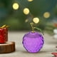 thumbnail image 4 of pstuiky Adorno navideño de manzanas facetadas de cristal. Figuras de manzanas de cristal coleccionables para regalos de Navidad y decoración navideña del hogar., 4 of 6