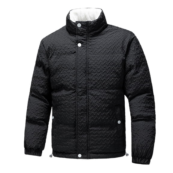 Maoxin Men's Coats and Jackets Fashionable Men's Solid Color Long Sleeve Hoodless Casual Outwear Jackets Black XL