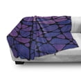 thumbnail image 3 of Abstract Soft Flannel Fleece Blanket, Contemporary Stained Glass Design with Graphic Drops Mosaic Vibrant Pattern, Cozy Plush for Indoor and Outdoor Use, 50" x 60", Purple Pink Black, by Ambesonne, 3 of 6