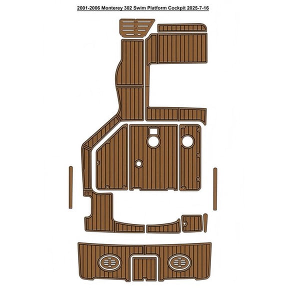 2001-2006 Monterey 302 Swim Platform Cockpit Pad Boat EVA  Teak Deck Floor fs