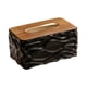 thumbnail image 4 of Dispensador de papel con tapa para caja de pañuelos, decoración creativa para mesa, pañuelos decorativos Negro, 4 of 9