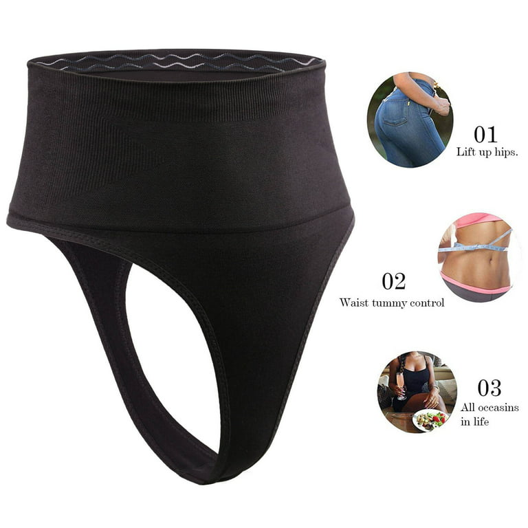 DREAM SLIM Women Mid-Waist Seamless Tummy Control Thong Shapewear Panties  Girdle Underwear