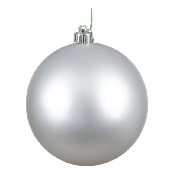 Vickerman 2.75" Christmas Ornament Ball, Silver Matte Finish, Shatterproof Plastic, UV Resistant, Holiday Christmas Tree Decoration, 12 Pack