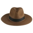 thumbnail image 2 of Visland Women Wide Brim Straw Panama Roll up Hat Belt Buckle Fedora Beach Sun Hat UPF50+, 2 of 5
