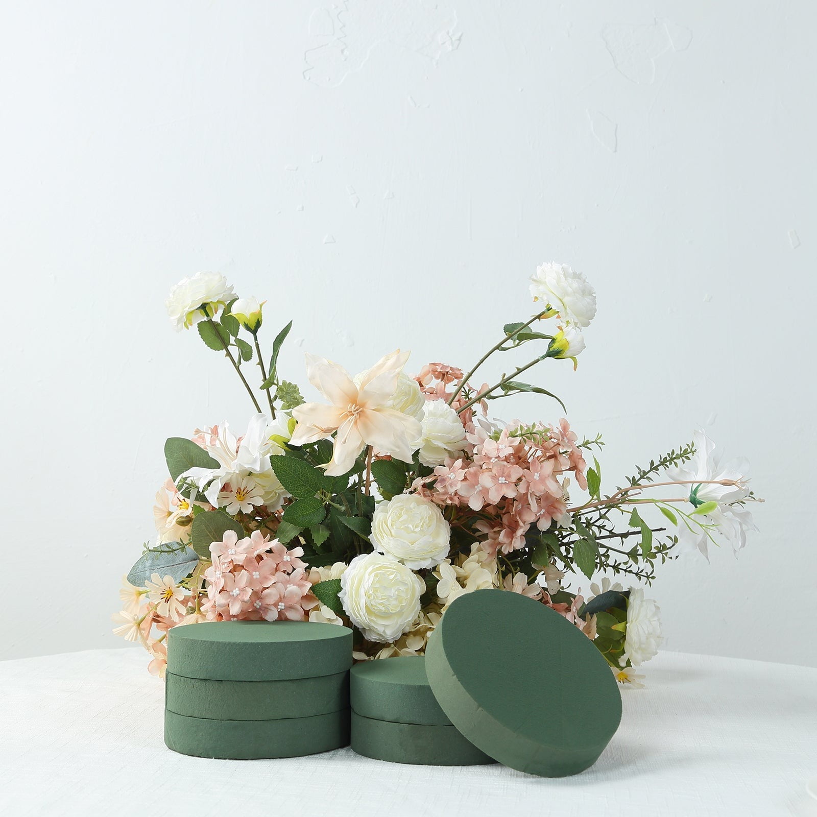 BalsaCircle 6 Green 6 in Round Floral Foam Blocks for Fresh Flowers for Fresh Flowers Wedding Party Events Home Crafts Centerpieces Decorations Supplies