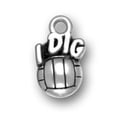 thumbnail image 1 of Sterling Silver 18" Unisex 1.5mm Box Chain I DIG VOLLEYBALL Pendant Necklace, 1 of 2