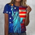 thumbnail image 2 of 4th of July Shirts for Women Short Sleeve Hawaiian Beach Tops Soft Cotton Crew Neck Casual Dressy Summer Blouses, 2 of 4