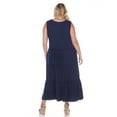 thumbnail image 3 of White Mark Women's Plus Size Scoop Neck Tiered Midi Dress, 3 of 4