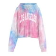 thumbnail image 4 of Caqnni Little Girls Hoodies Tops Long Sleeve Tie-Dye Style Sweatshirts Teen Crop Pullover Tops Youth Girls Clothes (12-13 Years,Sky Blue), 4 of 4