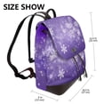 thumbnail image 3 of KLL Snowfall Sky White Purple Print Leather Backpack,PU Leather Laptop Backpack Purse for Women and Ladies Daypacks Bags for Travel College Work, 3 of 4