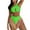 Green, variant on Jjayotai Bikini Sets for Women Clearance, One Shoulder Sleeveless Cutout Fringe Hem Push Up Swimsuit, Two Piece Bathing Suits Blue M