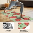 thumbnail image 4 of Strawberry Plants Fruit Character Green Pattern Hot Yoga Mat Towel Non Slip for Hot Yoga - Quick-Drying Yoga Mat Cover with 4 Corner Pockets with Travel Bag - Hot Yoga Towel Non Slip 70"x26", 4 of 6