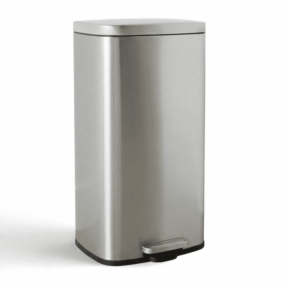 TLSUNNY 50L Step Trash Can, 16 Gal Stainless Steel Kitchen Garbage Bin with Pedal & Removable Inner Bucket
