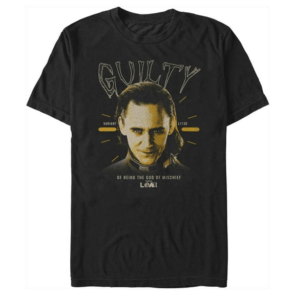 Men's Marvel Loki Guilty Graphic Tee Black Medium