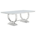thumbnail image 5 of Pemberly Row 7-Piece Modern Metal Rectangular Dining Set in Chrome, 5 of 8
