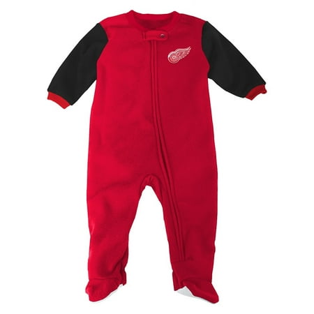 Detroit Red Wings NHL Full Zip Front Team Color Blanket Sleeper Coverall Infant