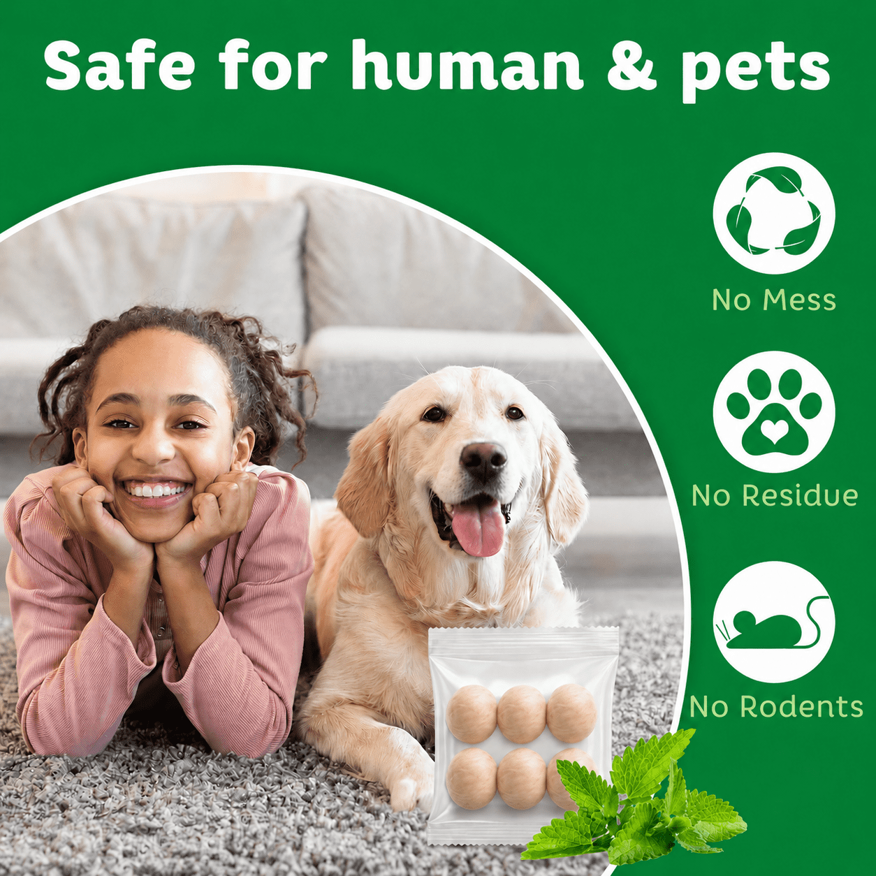 Pest Repellent Pouches,72Balls Peppermint Oil for Mice, Rodent, Mouse, Rats, Spider, Squirrel, Pest Control Indoor & Outdoor, Natural Mouse Deterrent Replace Traps Family & Pet Safe