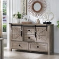 thumbnail image 2 of OKD 48" Farmhouse Dresser, 4 Drawer Wood Chests Organizers with Storage, Light Rustic Oak, 2 of 7