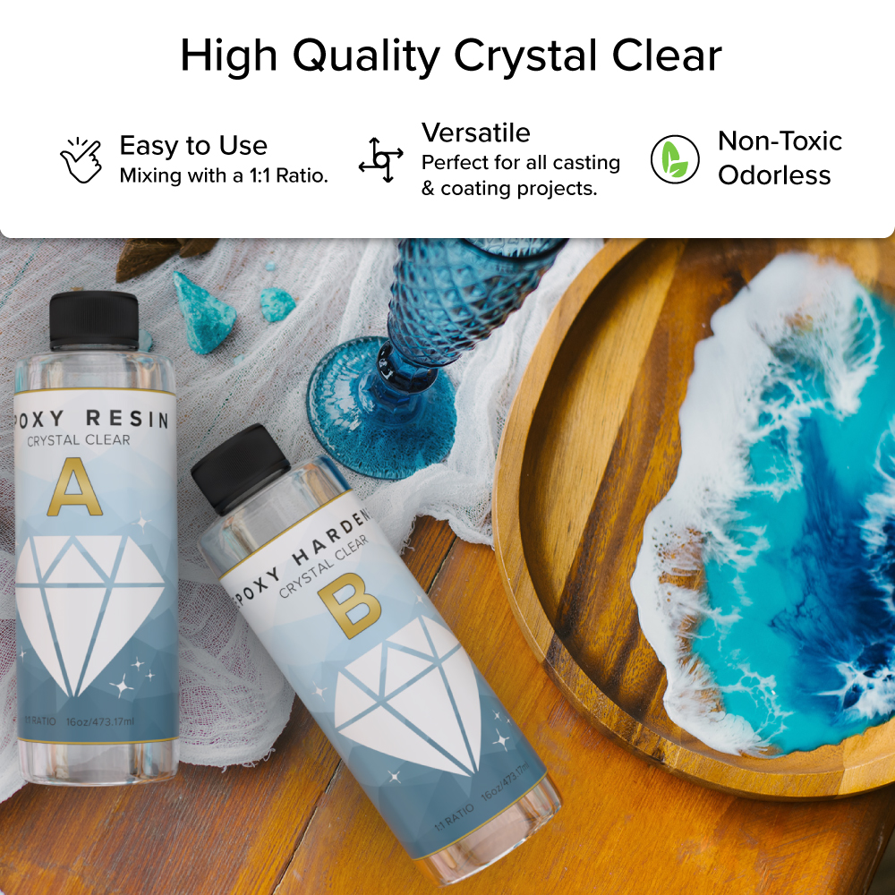 GenCrafts Epoxy Resin 32oz Kit, Crystal Clear