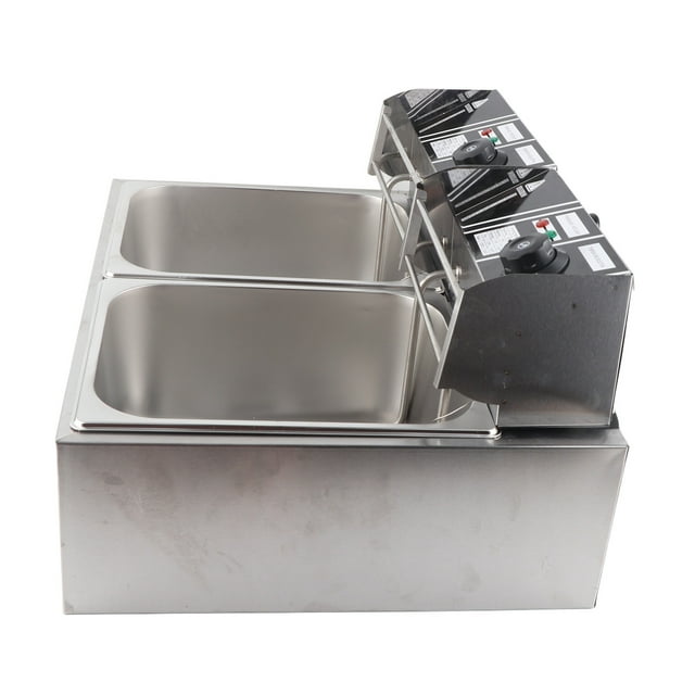 Dual Frying Machine, US Plug 110V 1.7KW Electric Deep Fryer Detachable 12L for Home Kitchens
