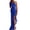 Blue, variant on Fesfesfes Women Gowns Solid One Shoulder Strapless Ruffle Sleeveless Split Dress