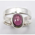 thumbnail image 3 of Men's Ring Size 6, 925 Solid Silver Cabochon Garnet Stone Bestseller Jewelry, 3 of 3