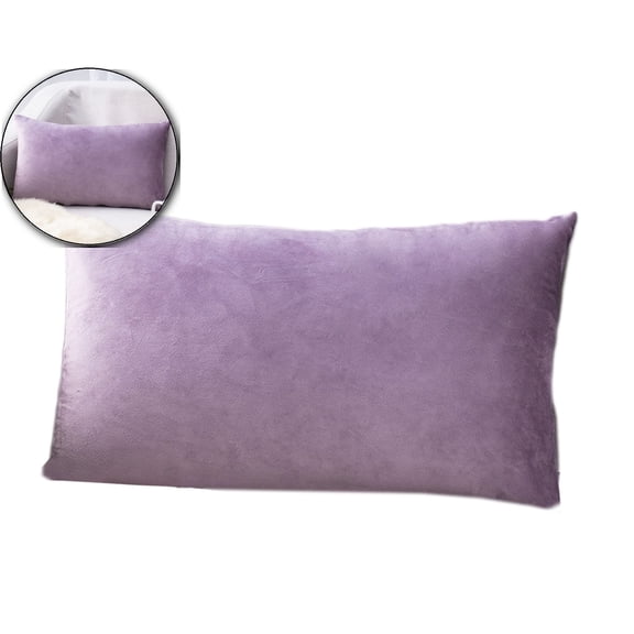 VQPeo Decorative Square Solid Toss Pillowcase Cushion Cover Pillow Case with Hidden Zipper Closure Only Cover No Insert(Purple)