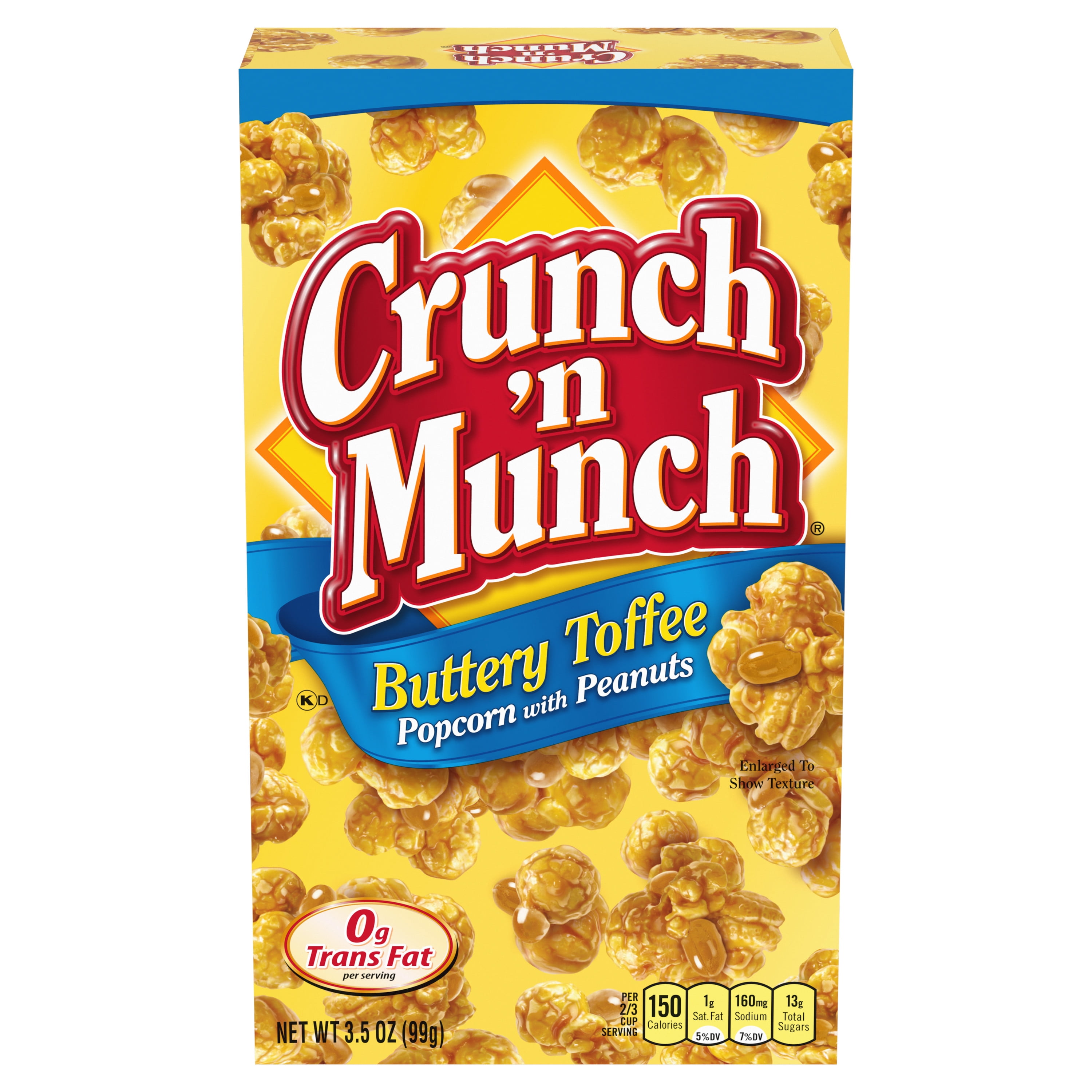 CRUNCH 'N MUNCH Buttery Toffee Popcorn with Peanuts, 3.5 oz