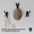 thumbnail image 5 of Buddy Hooks assorted. Buddy Wall Hooks - Decorative Coat Rack, Set of 3, Black., 5 of 5