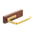 thumbnail image 4 of Portarrollos de papel de madera de nogal, organizador moderno, dispensador de rollos de cocina multifunción Oro, 4 of 9