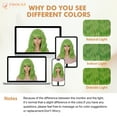 thumbnail image 6 of Phocas Short Bob Wigs for Women Synthetic Green Wavy Wig with Bangs 14nch, 6 of 9