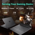 thumbnail image 3 of HP Victus 15.6" FHD 144Hz Gaming Laptop, AMD Ryzen 5-7535HS, 16GB DDR5 RAM, 1TB PCIe SSD, AMD Radeon RX 6550M, Backlit Keyboard, Windows 11 Home, Mica Silver, 256GB Docking Station Set, 3 of 5