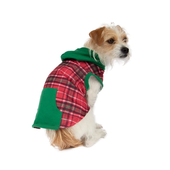 Vibrant Life Red Holiday Plaid Hoodie For Pets