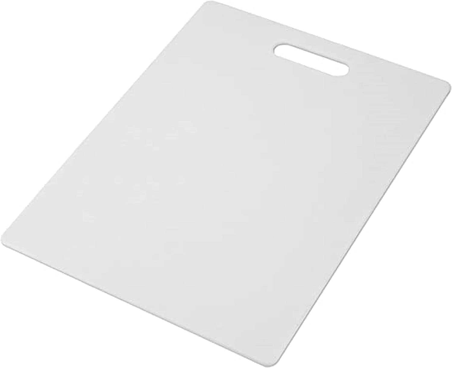 TrueCraftware- 16" x 10" x 1/2" White Plastic Utility Cutting Board with Handle- Non-Skid Plastic Chopping Board Cutting Boards for Meat Vegetables Fruits Dishwasher Safe for Home Kitchen Restaurants