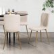 thumbnail image 2 of Sillas de Comedor Beige HOMEMAKE FURNITURE 4 Piezas Patas Doradas de Metal Escandinavo Minimalista, 2 of 6