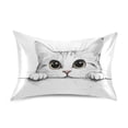 thumbnail image 7 of Yayeee Pillowcase King Size Set of 2 Satin Wrinkle Resistant Pillow Case, White Cat, 7 of 7