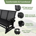 thumbnail image 3 of Fortune Candy Wood 5 ft. Patio Glider 3-Seater with Cup Holders and High Roll Back, Heavy Duty 800 lbs,  for Outdoor Patio Garden, Black, 3 of 6