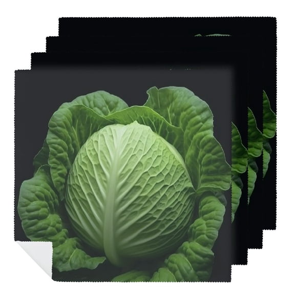 Qinduosi Cabbage Dinner Napkins Soft Cloth Napkins Printed Table Napkins for Parties Weddings Event 2 PCS