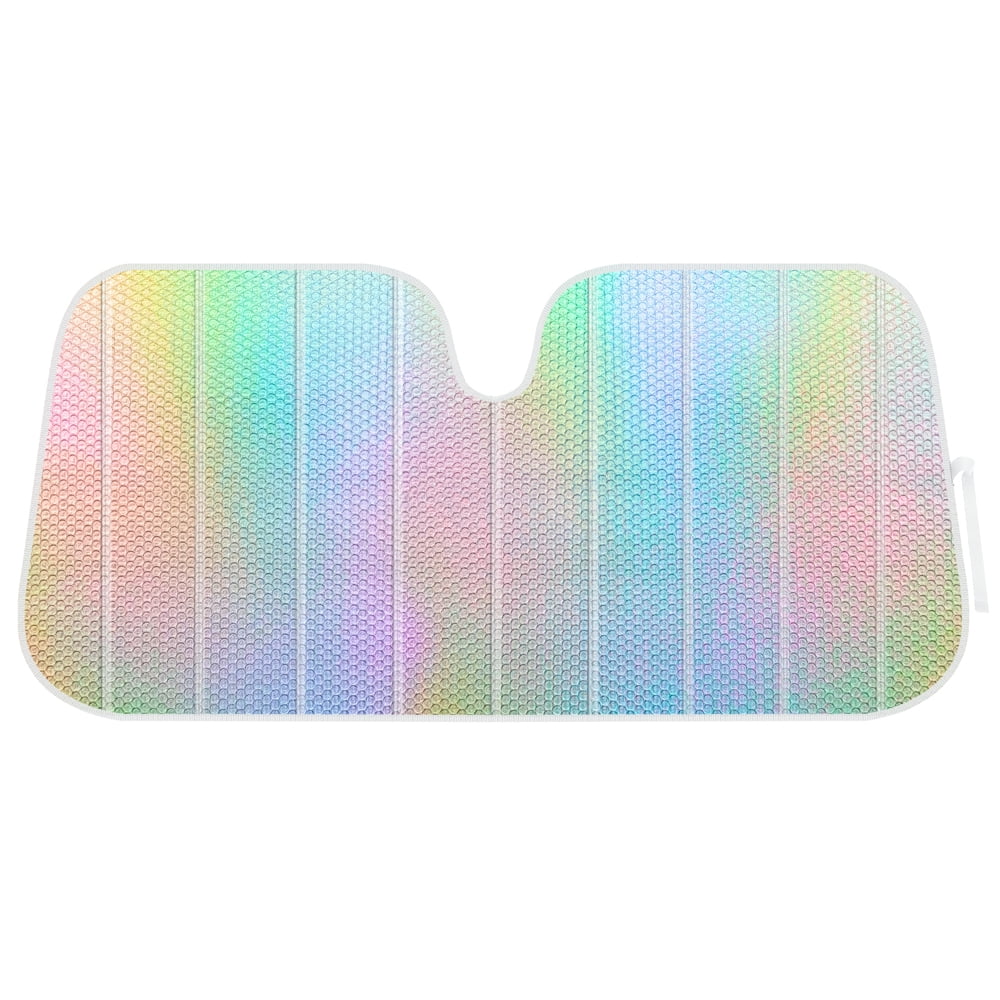 Oarencol Mermaid Scales Rainbow Colorful Fish Car Windshield Sun Shade Foldable UV Ray Sun Visor Protector Sunshade to Keep Your Vehicle Cool 55 x 27.6 