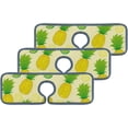 thumbnail image 2 of SKYSONIC Faucet Absorbent Mat 4 Pcs Lime and Pineapple Background Kitchen Faucet Splash Catcher Washable Counter Drying Pads Behind Faucet for Kitchen Bathroom, 2 of 7