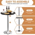 thumbnail image 5 of Homall Bistro Pub Table Round Bar Height Cocktail Table Metal Base MDF Top Obsidian Table with Black Leg 23.8-Inch Top, 39.5-Inch Height, Black/Silver, 5 of 7