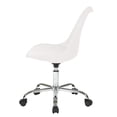 thumbnail image 3 of Pemberly Row Chaise de Bureau Moderne Blanche avec Base Pneumatique Chromée, 3 of 9