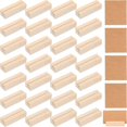 thumbnail image 1 of CHAO 30 piezas de soportes para letreros de madera, soportes para números de mesa de madera, soportes para tarjetas con tarjetas de papel para bodas, fiestas, 1 of 5