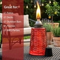 thumbnail image 3 of Seraphic Table Top Citronella Torches for Outdoor Patio, 16oz Decorative Glass Torch Citronella Oil Candles for Outside Deck, Garden, Parties, Set of 3, Red, 3 of 12