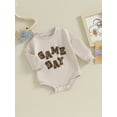 thumbnail image 3 of Bagilaanoe Newborn Baby Girl Boy Oversized Romper Sweatshirt Long Sleeve Bodysuits Letter Print Pullover 3M 6M 12M 18M Infant Casual Tee Tops, 3 of 8