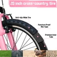 thumbnail image 2 of Ambifirner Mountain Bike, 20 inch Bike for Ridder 45–55 inches , Bicycle with Anti-slip Wide Tires and 7 Speed Drivetrain, 30LBS Pink, 2 of 9
