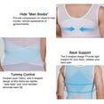 thumbnail image 3 of Men Compression Shirt Slimming Undershirt Body Shaper Chest Compression Tummy Control Tank Top Shapewear Underwear WHITE M, 3 of 6