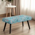 thumbnail image 4 of CHAQLIN Aqua Floral Bench Covers, Breathable End of Bed Long Bench Seat Slipcover Washable Poly Spandex Bench Slipcover for Bedroom, 4 of 9