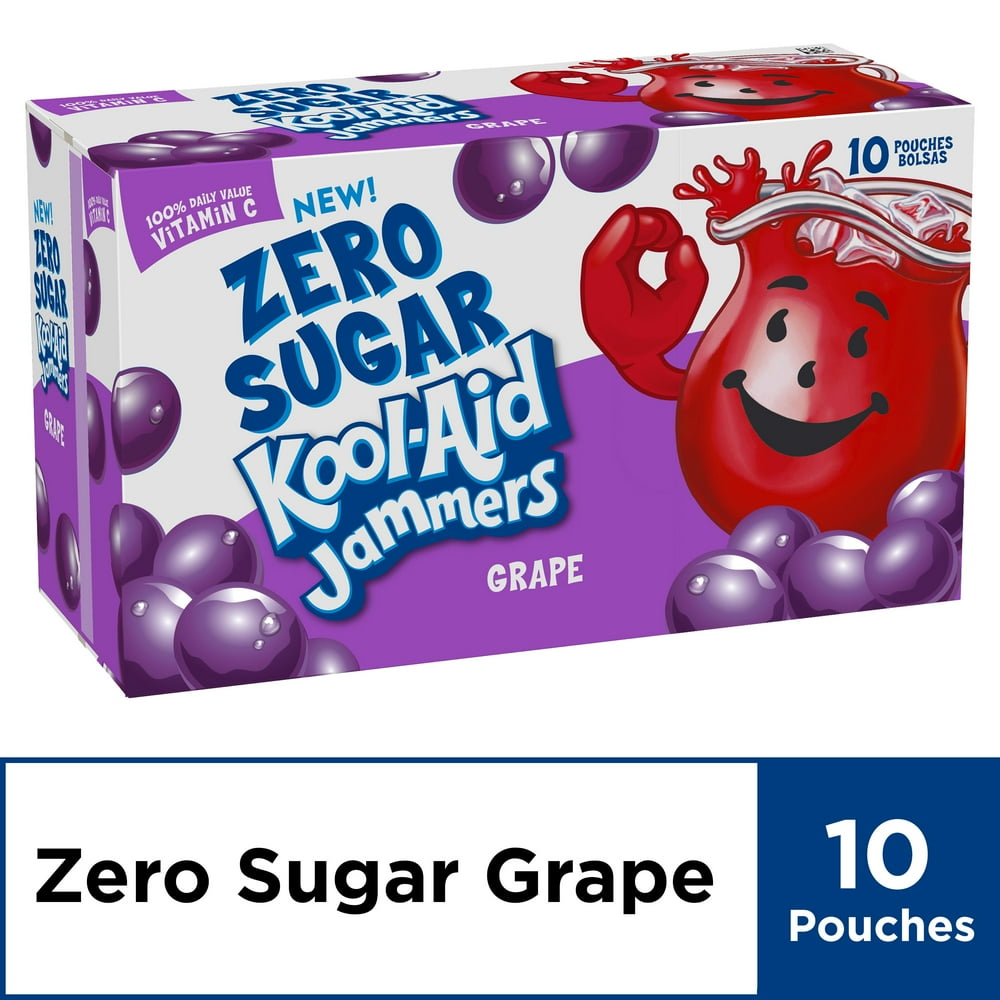 KoolAid Jammers Zero Sugar Grape Artificially Flavored Drink, 10 ct